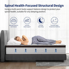 14 Hybrid Mattress - Bamboo Charcoal Gel Memory Foam & 7-Zone Pocket Coil Support, Medium Firm, 100-Night Trial