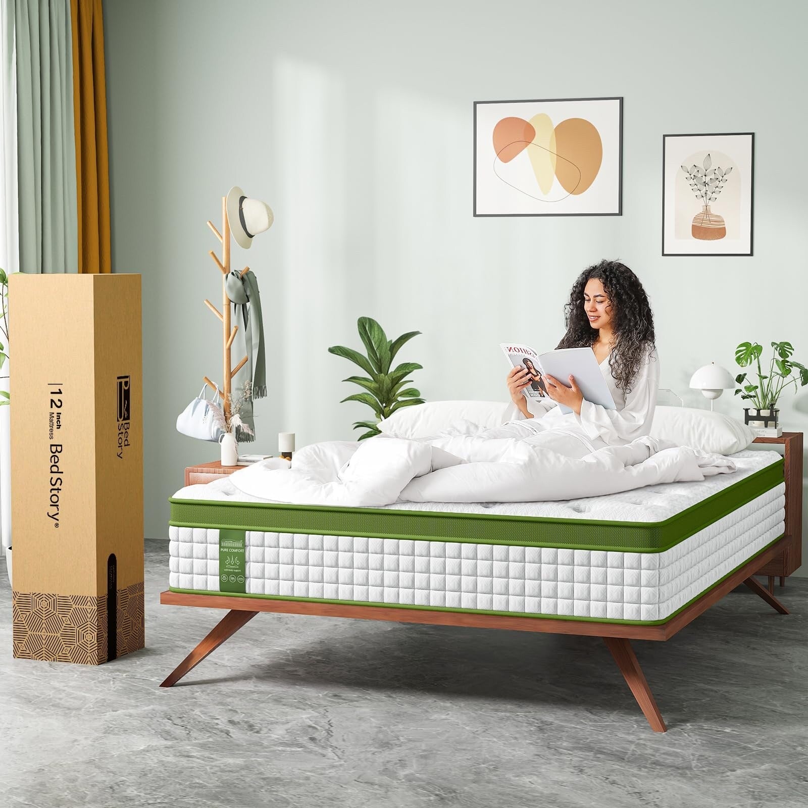 14 Hybrid Mattress in a Box with Gel Memory Foam & Pocket Springs, Pressure Relief & Motion Isolation,CertiPUR-Us Certified