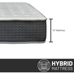 14 Luxury Foam Encased Hybrid Mattress, Strong Edge Support, High Density Foam, 2 Fluffy Quilted Top, Black