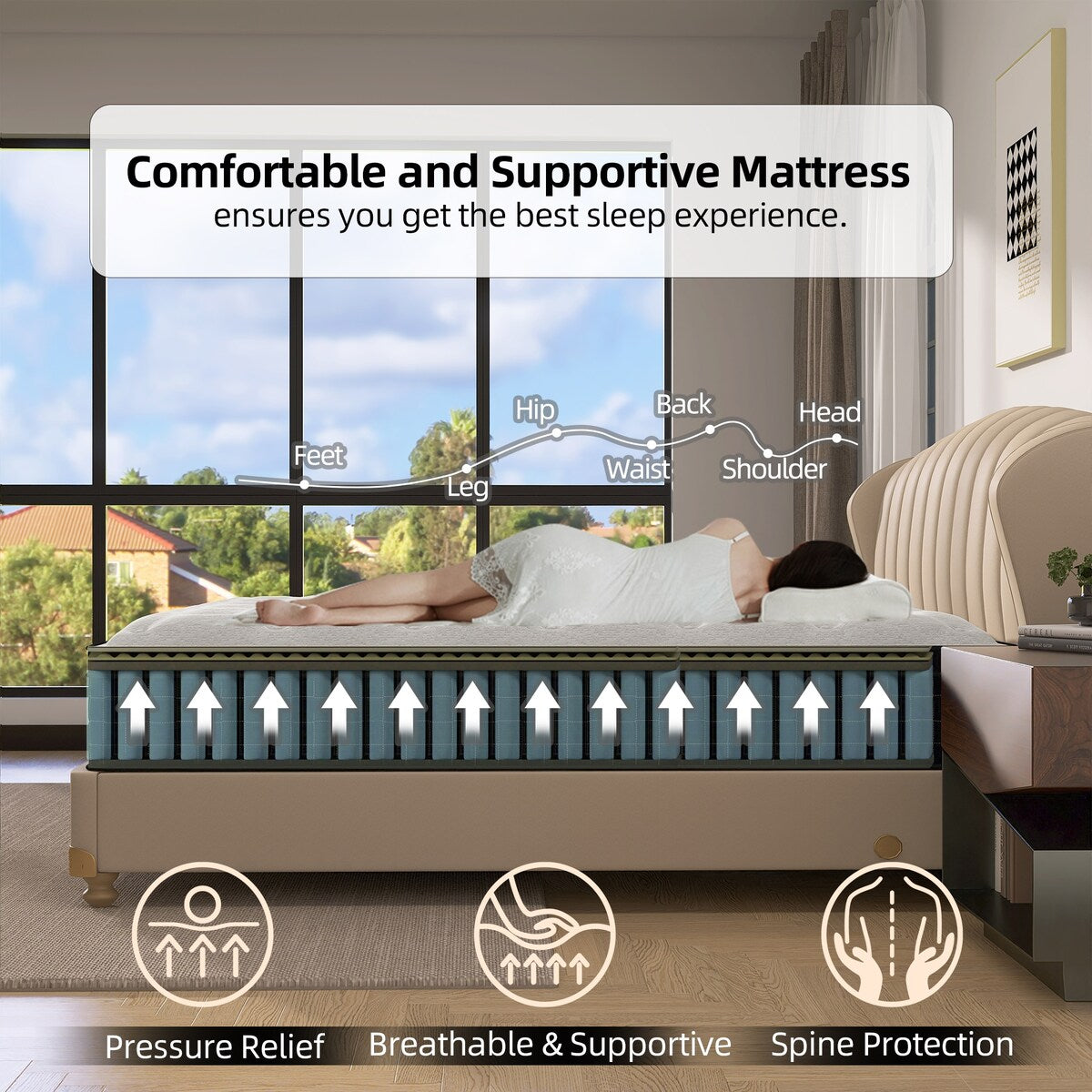 14 Pillow Top Medium Firm Hybrid Mattress In A Box