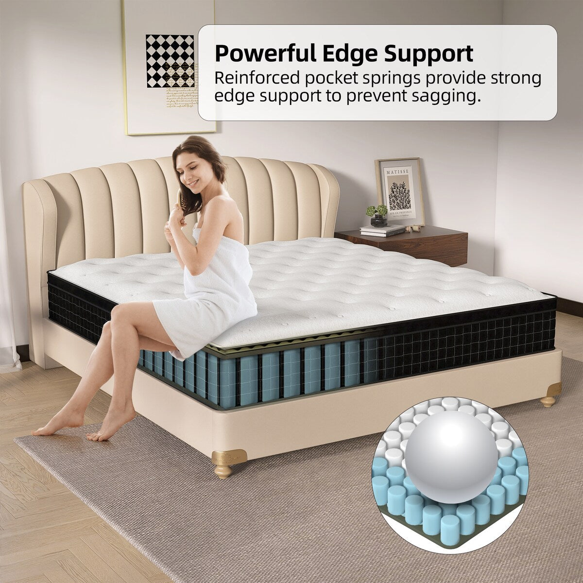 14 Pillow Top Medium Firm Hybrid Mattress In A Box