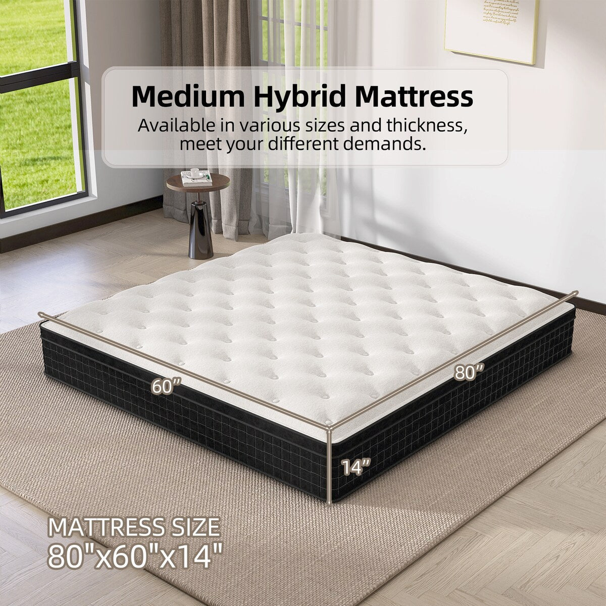 14 Pillow Top Medium Firm Hybrid Mattress In A Box
