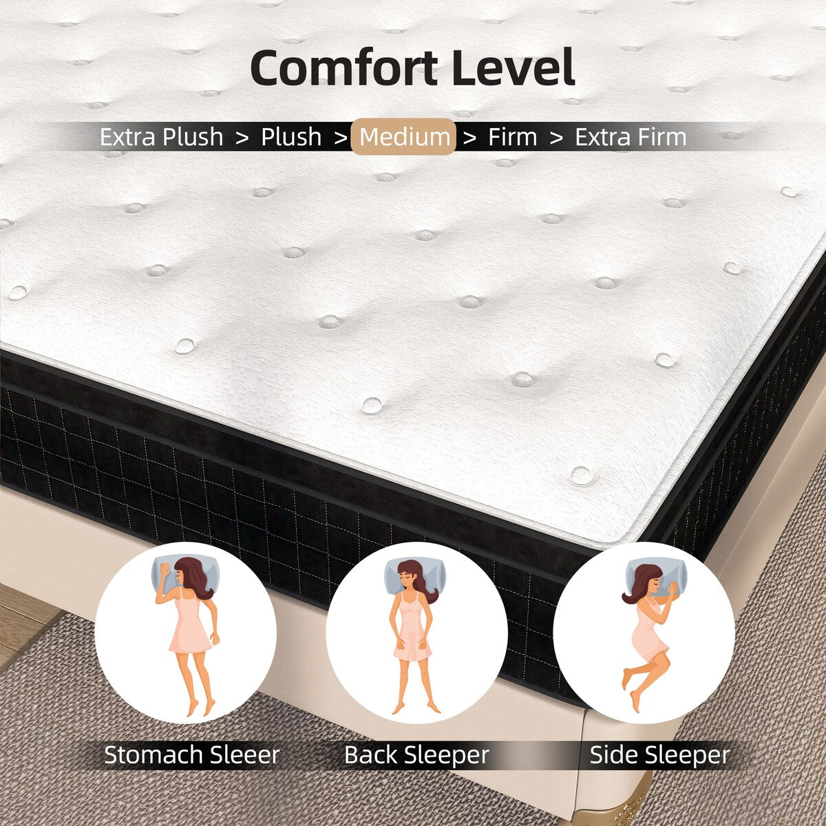 14 Pillow Top Medium Firm Hybrid Mattress In A Box