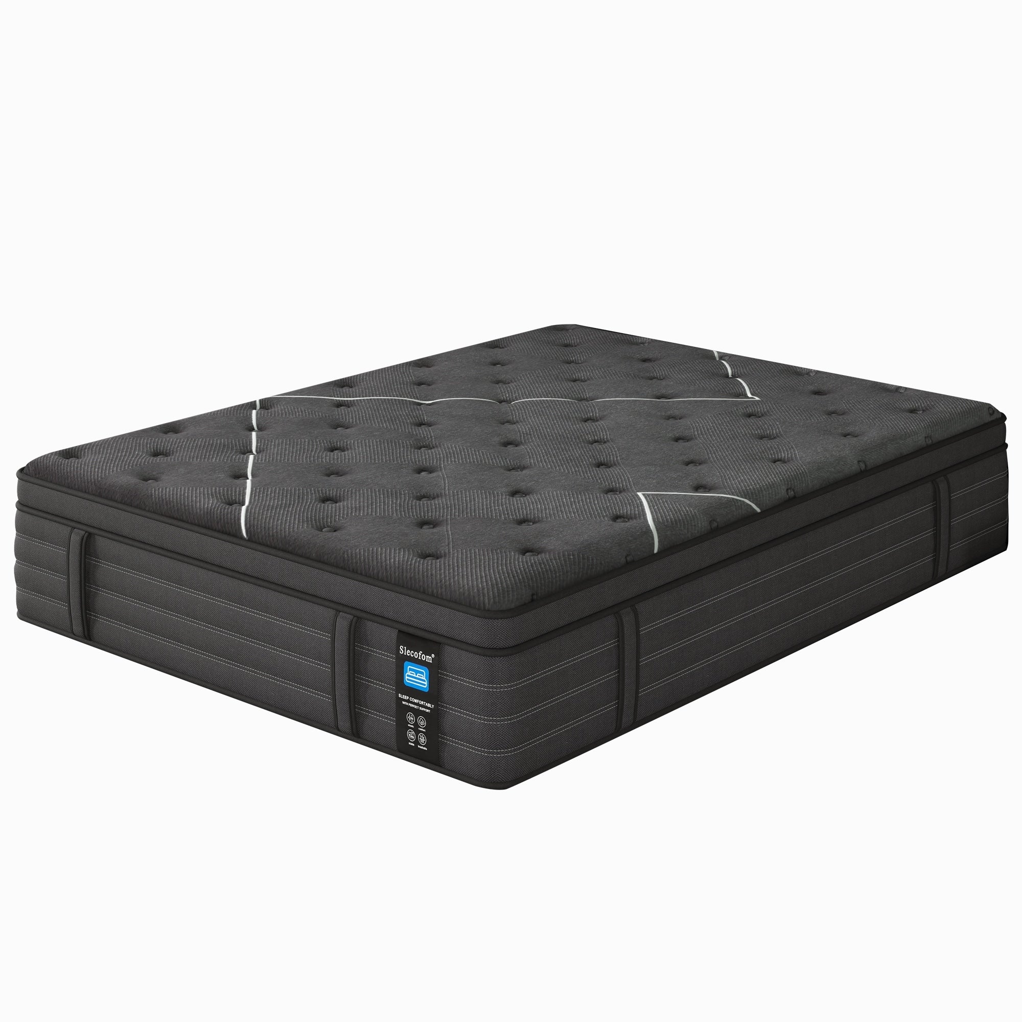 14'' Pillow Top Hybrid Mattress with Pocket Coil Support, Extra Firm