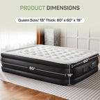 16 in. Twin Air Mattress Inflatable Blow up Portable Camping Bed with Built in Pump