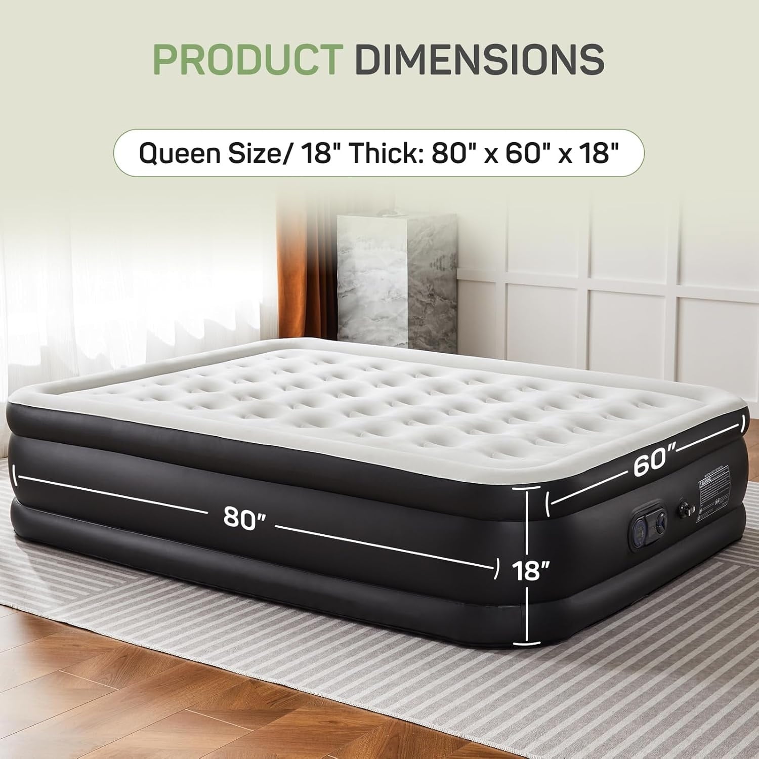 16 in. Twin Air Mattress Inflatable Blow up Portable Camping Bed with Built in Pump