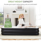 16 in. Twin Air Mattress Inflatable Blow up Portable Camping Bed with Built in Pump