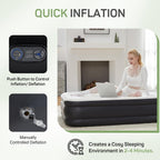 16 in. Twin Air Mattress Inflatable Blow up Portable Camping Bed with Built in Pump