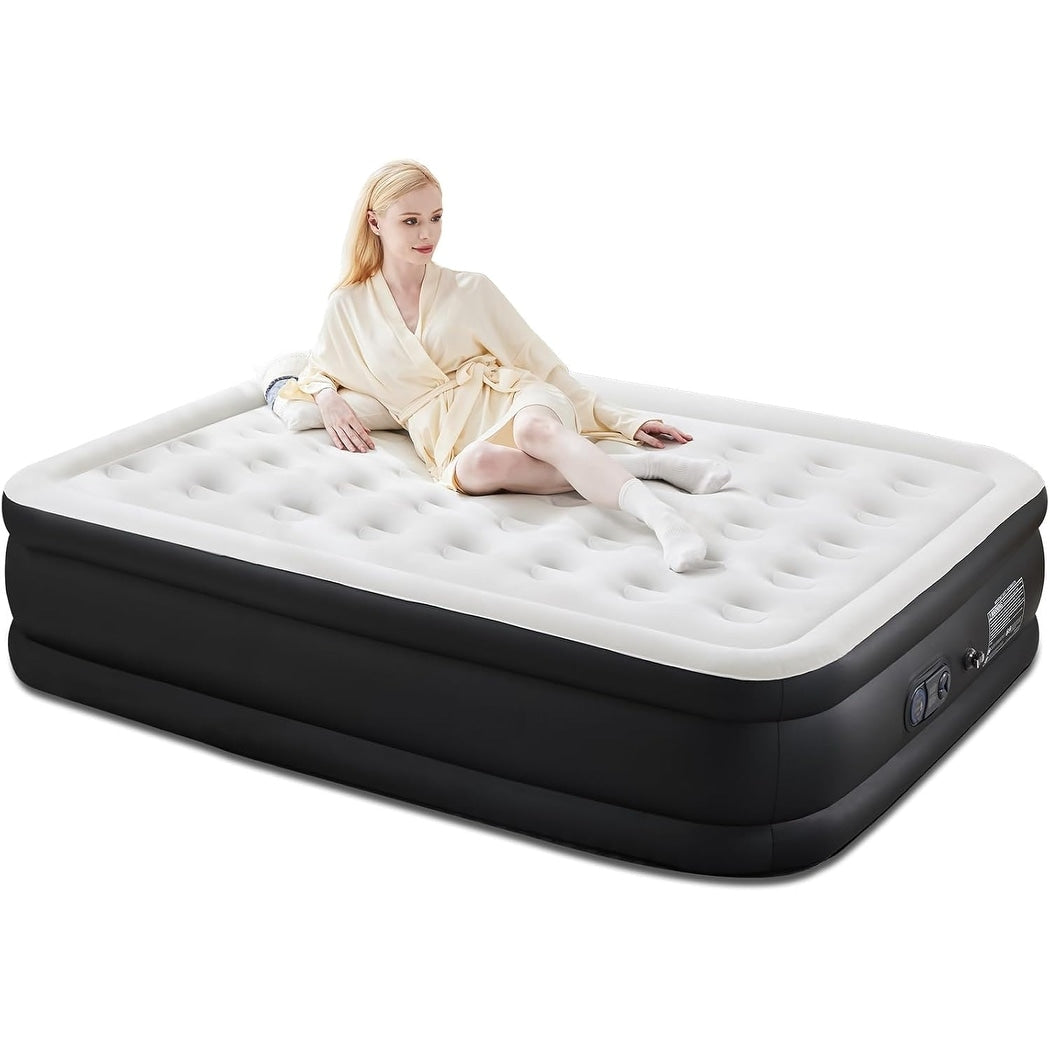 16 in. Twin Air Mattress Inflatable Blow up Portable Camping Bed with Built in Pump