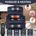 180Â° Power Lift Recliner Chair with Massage & Heat, Dual Cup Holders