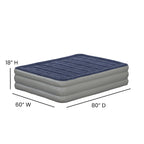 18 Blow-Up Air Mattress with Internal Electric Pump and Carrying Case