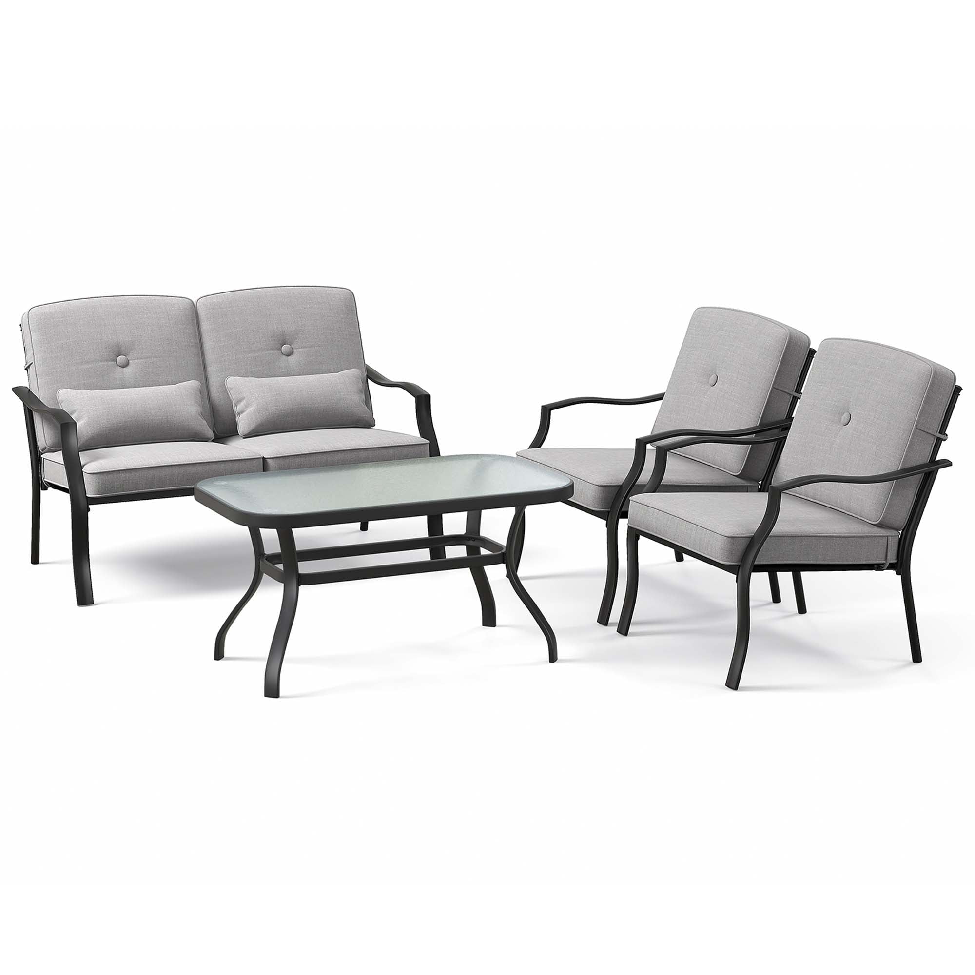 2/4 PCS Patio Furniture Set Outdoor Conversation Sofa Table Set