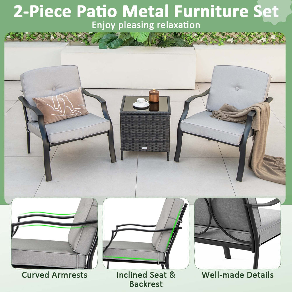 2/4 PCS Patio Furniture Set Outdoor Conversation Sofa Table Set