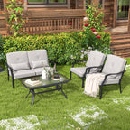 2/4 PCS Patio Furniture Set Outdoor Conversation Sofa Table Set