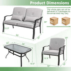 2/4 PCS Patio Furniture Set Outdoor Conversation Sofa Table Set