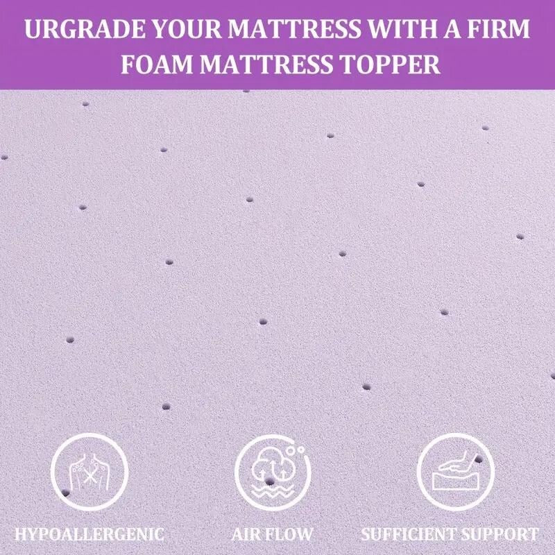 2 Inch Full Firm Memory Foam Topper Ventilated Cooling Gel Infused High Density