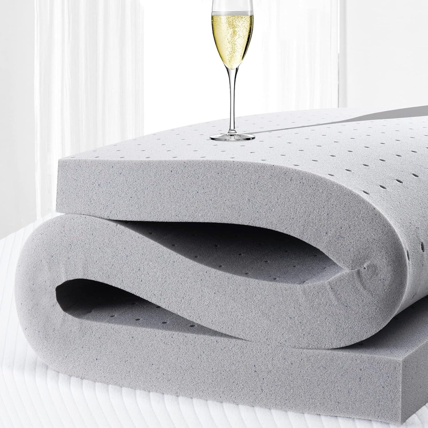 2 Inch Mattress Topper King,Gel Memory Foam Mattress Topper Double Bed Topper for Soft & Cooling Sleep, Pressure Relieve