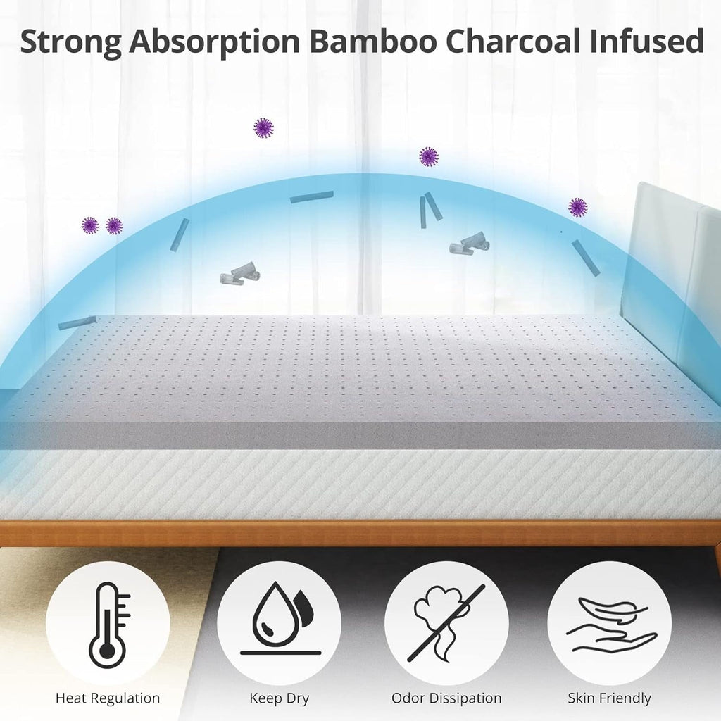 2 Inch Mattress Topper King,Gel Memory Foam Mattress Topper Double Bed Topper for Soft&Cooling Sleep,Pressure Relieve