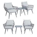 3 Piece Patio Furniture Set Small Outdoor Wicker Rattan Front Porch Bistro Set Patio Chairs Conversation Set with Glass Table