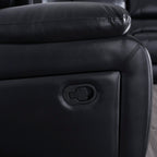 2-Piece Classic Faux Leather Manual Reclining Living Room Sofa Set with Console and Cup Holders