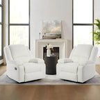 2 Set Corduroy Manual Recliner Glider Club Chair with Footrest
