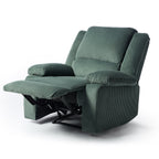 2 Set Corduroy Manual Recliner Glider Club Chair with Footrest