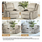 2 Set Corduroy Manual Recliner Glider Club Chair with Footrest