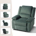 2 Set Corduroy Manual Recliner Glider Club Chair with Footrest