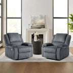 2 Set Corduroy Manual Recliner Glider Club Chair with Footrest