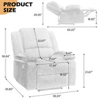 2 Set Corduroy Manual Recliner Glider Club Chair with Footrest