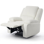 2 Set Corduroy Manual Recliner Glider Club Chair with Footrest