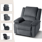 2 Set Corduroy Manual Recliner Glider Club Chair with Footrest