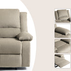 2 Set Corduroy Manual Recliner Glider Club Chair with Footrest
