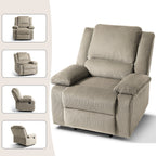 2 Set Corduroy Manual Recliner Glider Club Chair with Footrest