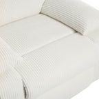 2 Set Corduroy Manual Recliner Glider Club Chair with Footrest