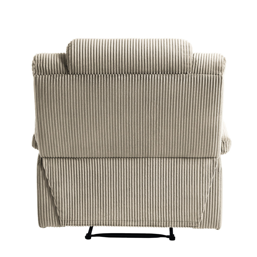 2 Set Modern Corduroy Manual Recliner Chair, Oversize Accent Chair Recliner with Wide Armrest