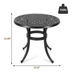 23.22 Round Cast Aluminum Outdoor Bistro Table，Mosaic Outdoor Round Side Table