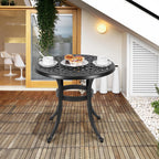 23.22 Round Cast Aluminum Outdoor Bistro Table，Mosaic Outdoor Round Side Table