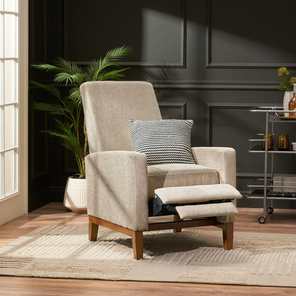 27 Wide Wood Hand Manual Club Recliner Classic Overstuffed Single Recliner Sofa,Living Room Furniture