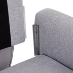 28.35'' Adjustable Fabric 3-Seater Sleeper Sofa with Chaise, Pull-Out Bed, and Armrest Pockets for Storage