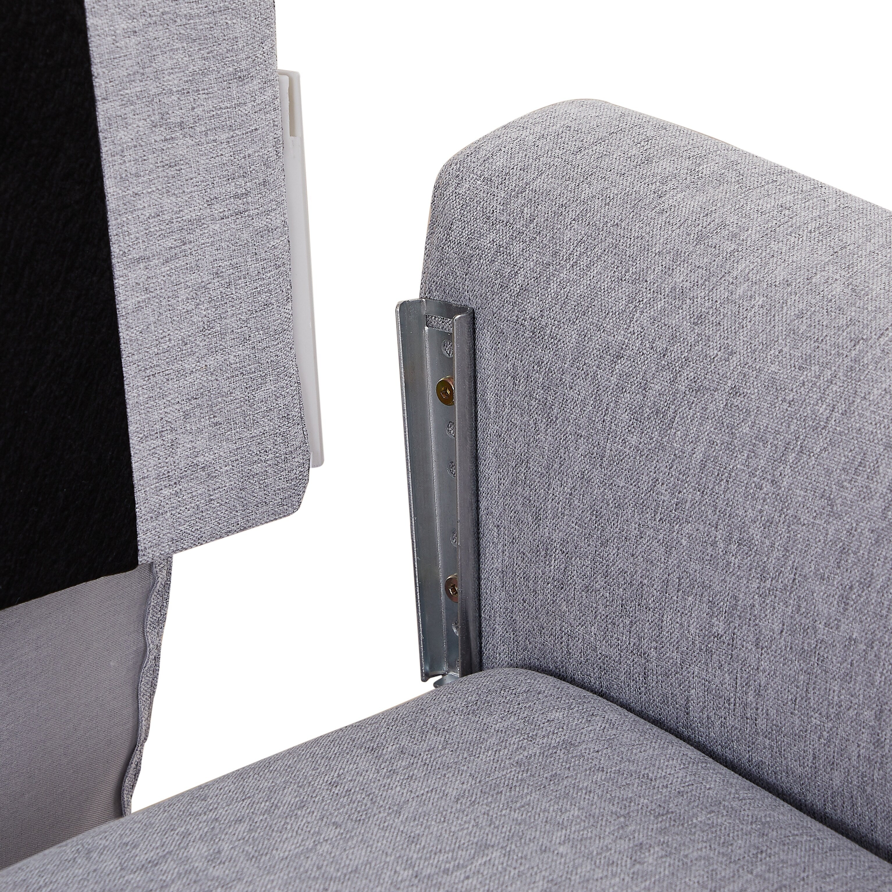 28.35'' Fabric Adjustable 3 Seater Sleeper Sofa, with Chaise, Pull-Out Bed and Armrest Pockets for Small Space
