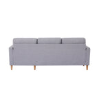 28.35'' Fabric Adjustable 3 Seater Sleeper Sofa, with Chaise, Pull-Out Bed and Armrest Pockets for Small Space