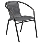 3-piece Metal/ Rattan Patio Dining Set with 28-inch Square Table - 28W x 28D x 28H