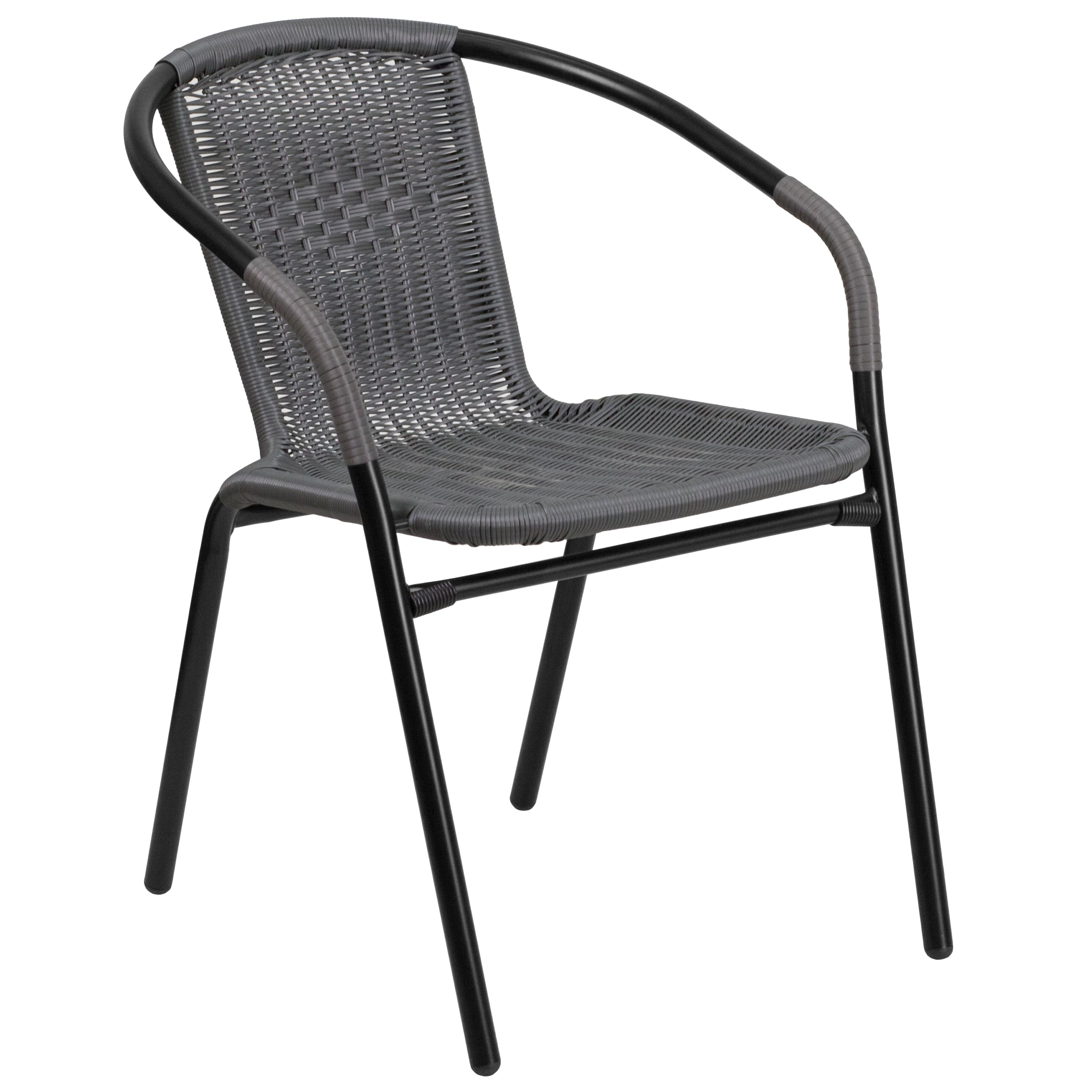 3-piece Metal/ Rattan Patio Dining Set with 28-inch Square Table - 28W x 28D x 28H