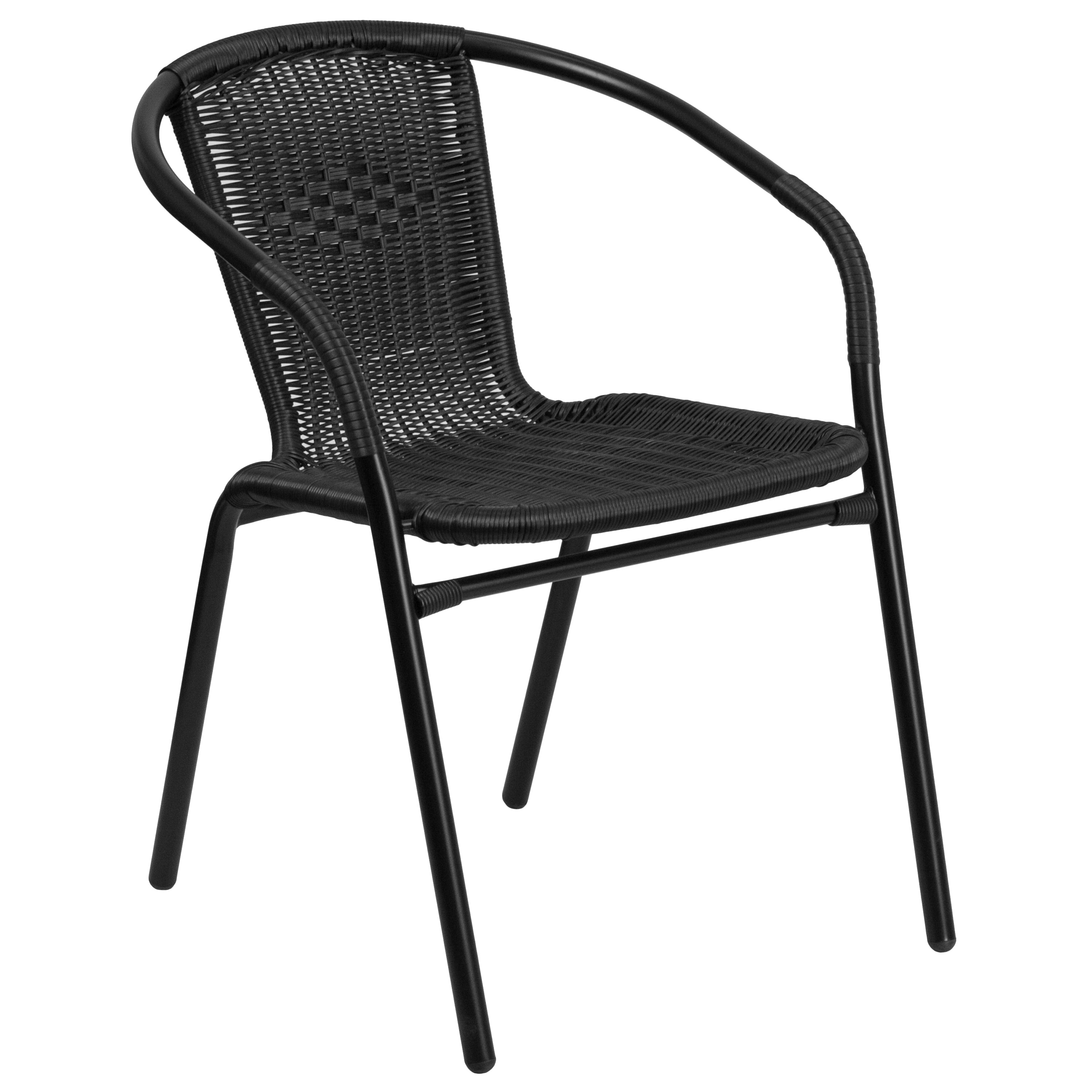3-piece Metal/ Rattan Patio Dining Set with 28-inch Square Table - 28W x 28D x 28H