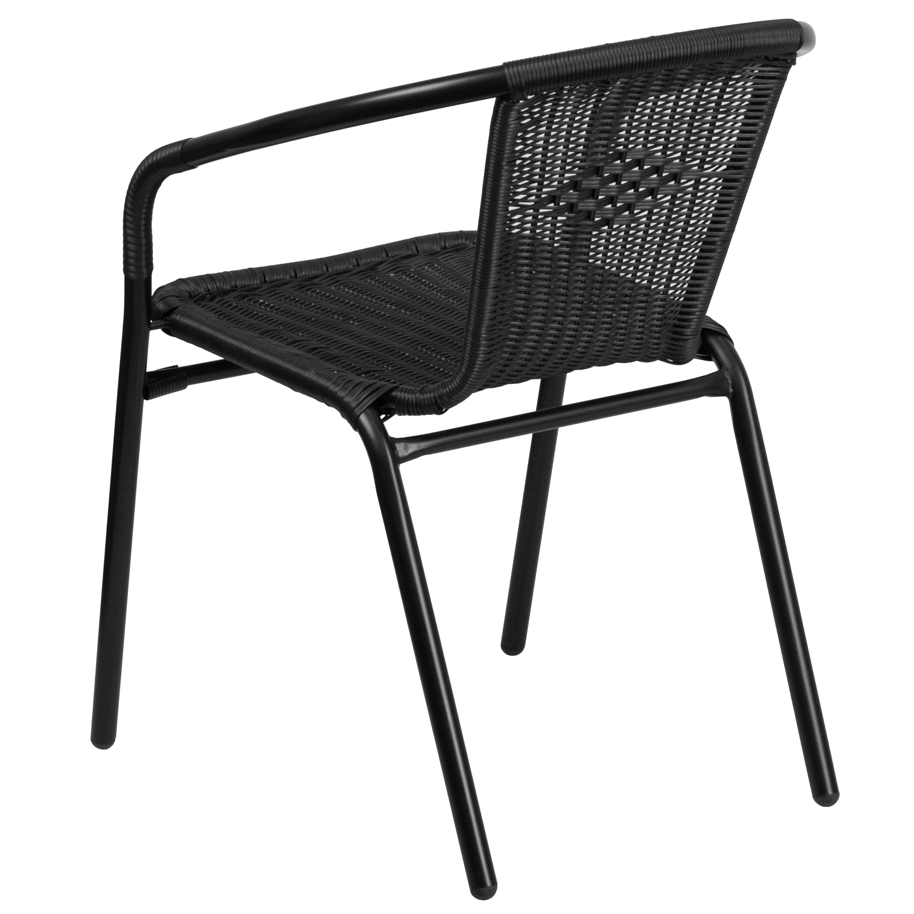3-piece Metal/ Rattan Patio Dining Set with 28-inch Square Table - 28W x 28D x 28H
