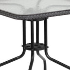 3-piece Metal/ Rattan Patio Dining Set with 28-inch Square Table - 28W x 28D x 28H