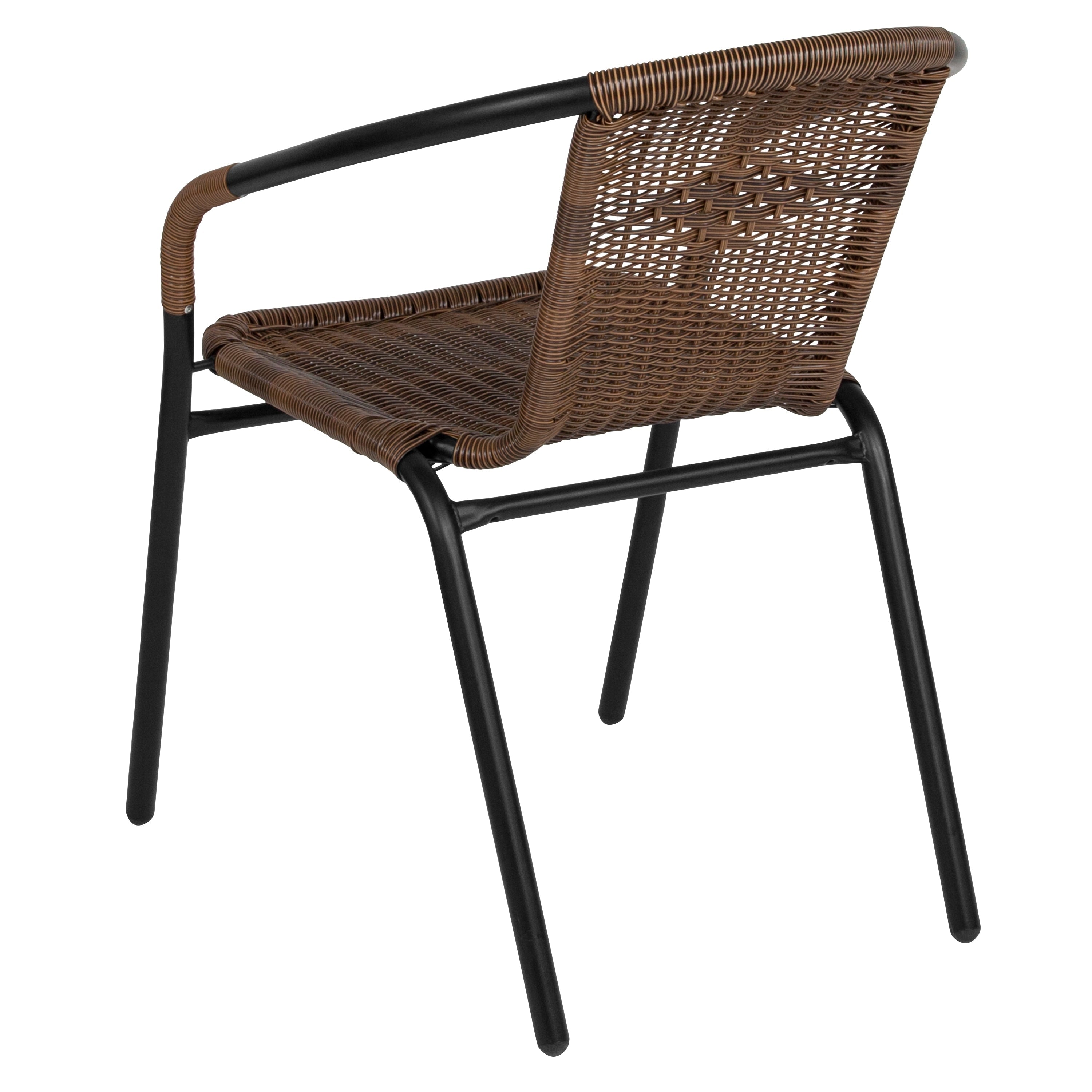 5-Piece Square Indoor/Outdoor Patio Table and Rattan Chairs Set - 28W x 28D x 28H