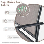 2PCS Patio Glider Set Single Rocking Chair Heavy-Duty Metal Frame