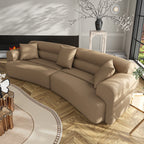 3-5 Seater Couch Comfy Upholstered Sofa with 3 Pcs Soft Pillows